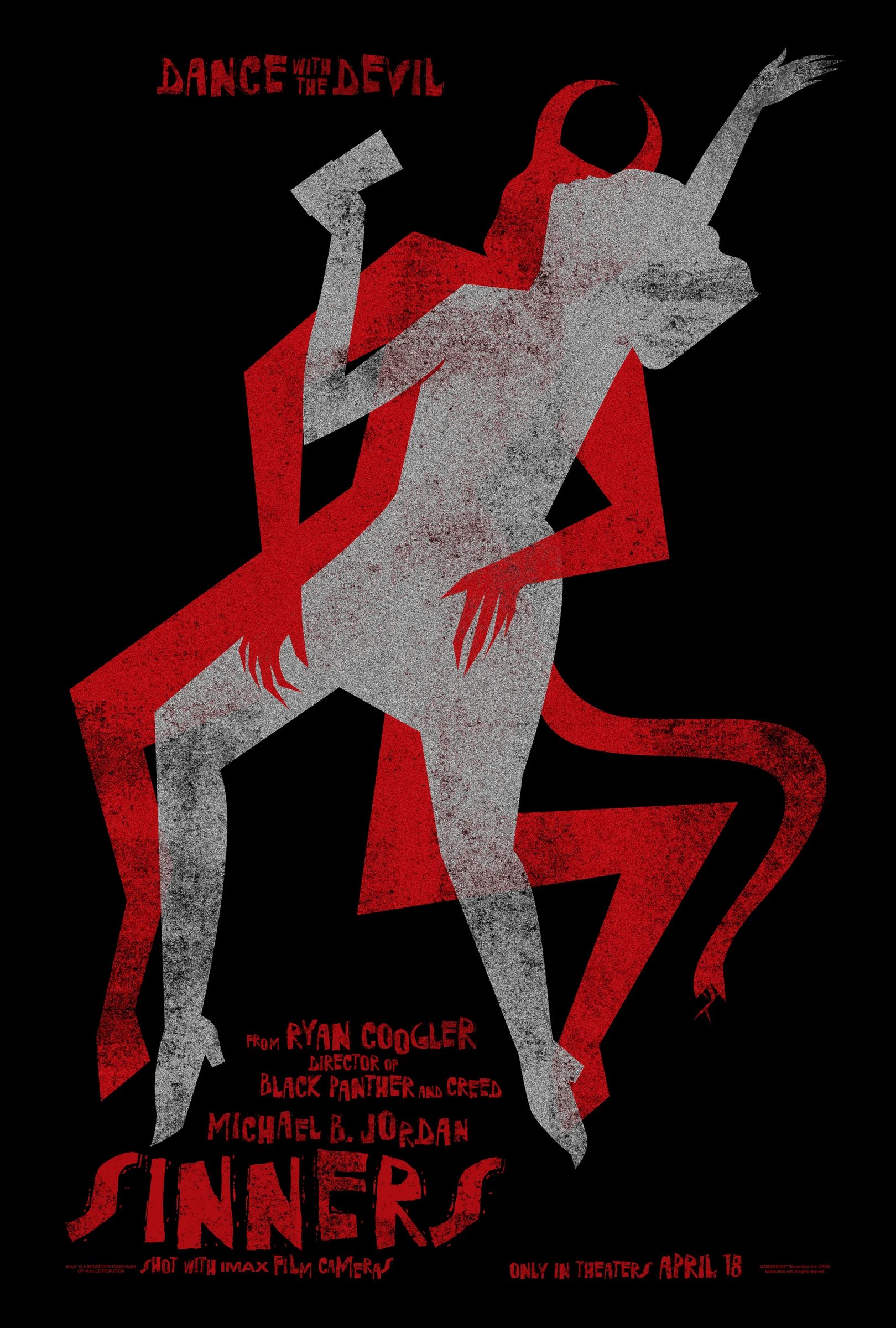 Graphic Dance with the Devil campaign poster for Sinners