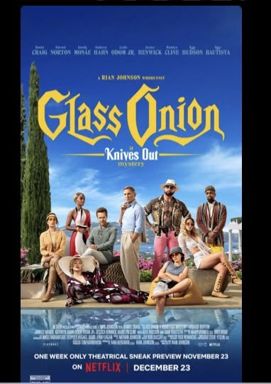 Theatrical poster for Glass Onion: A Knives Out Mystery